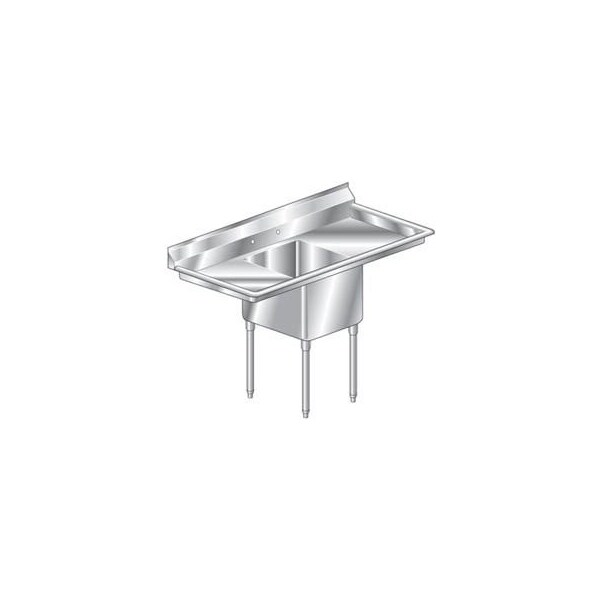 Aero Manufacturing Company One Bowl Economy SS NSF Sink w/ Two 20W Drainboards MF1-2020-20LR - main